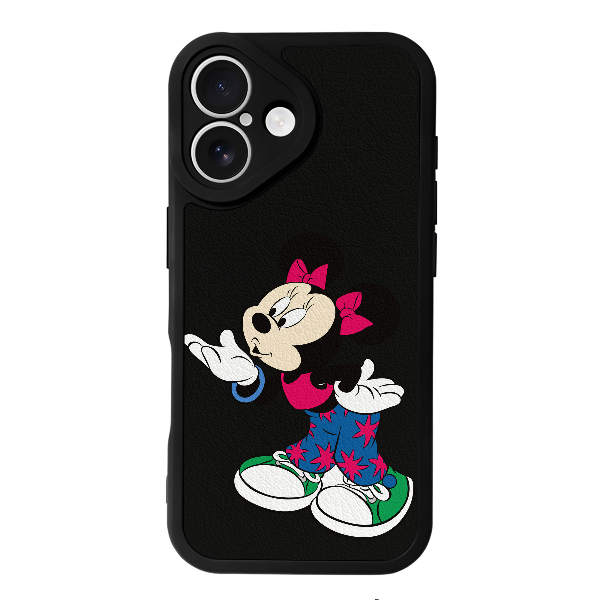 （画像用） ミッキーマウス Mickey Mouse 【iPhone 16シリーズ対応】シリコンスマホケース（レザー調） 材質：シリコン